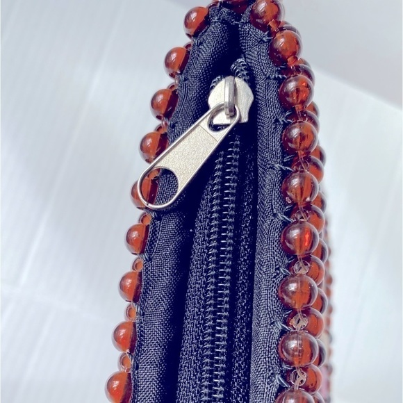 HANDMADE Wood & Bead African Inspired Wallet Brown Pink & Tan\Natural Unique - Picture 6 of 16